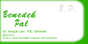 benedek pal business card