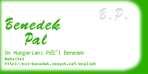 benedek pal business card